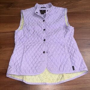 Barbour Lavender Quilted Vest Jacket Snap Front Riding Equestrian UK 12 US 8